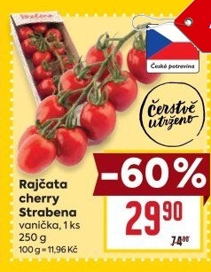 Rajčata cherry keříková Čerstvě utrženo