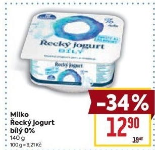 Bílý jogurt řecký 0% Milko
