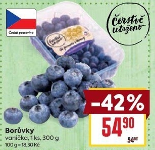 Borůvky Čerstvě utrženo