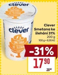 Smetana ke šlehání 31% Clever