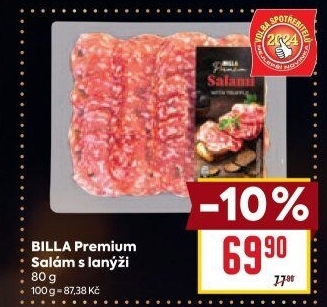 Salám s lanýži Premium Billa