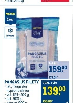 Pangasius filety mražený Metro Chef