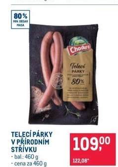 Párky telecí Beskydské uzeniny Chodura