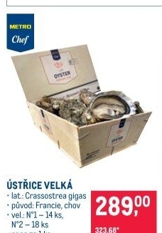 Ústřice velká Fine de Claire Metro Chef