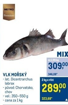 Vlk mořský Premium Metro