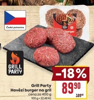 Hovězí burger Grill Party