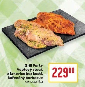 Vepřový steak z krkovice bez kosti marinovaný Grill Party