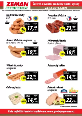 akční leták ZEMAN maso - uzeniny 5.8.2024-10.8.2024