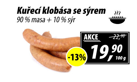 Kuřecí klobása se sýrem