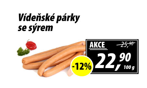 Párky vídeňské se sýrem