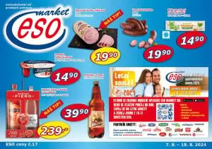 akční leták ESO MARKET 7.8.2024-18.8.2024