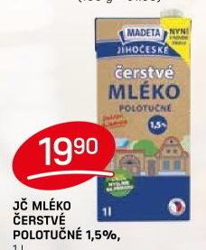 Mléko čerstvé lahodné Jihočeské Madeta - 1,5% polotučné