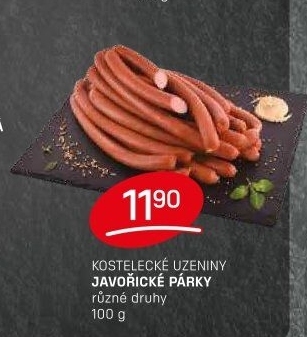Párky javořické Kostelecké uzeniny