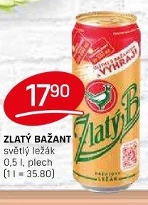 Pivo světlý ležák 12° Zlatý Bažant
