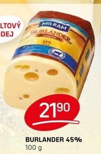 Sýr Burlander 45% Milram