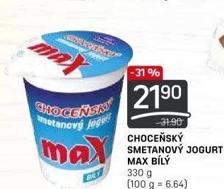 Jogurt smetanový max bílý Choceňský