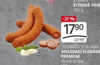 Klobása grilovací premium Sláma