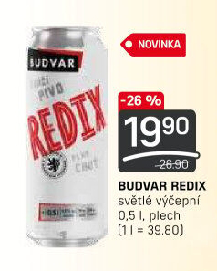 Pivo světlé výčepní Redix Budweiser Budvar
