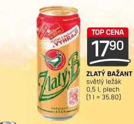 Pivo světlý ležák 12° Zlatý Bažant