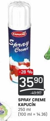 Šlehačka ve spreji Kapucín