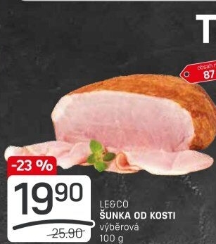 Šunka od kosti výběrová LE&amp