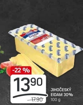 Sýr Eidam Jihočeský 30% Madeta