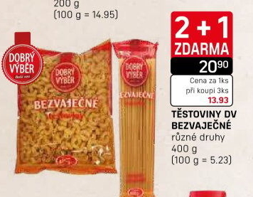 Těstoviny bezvaječné Dobrý Výběr