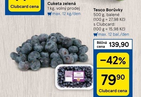Borůvky Tesco