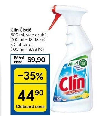 Čističe oken Clin