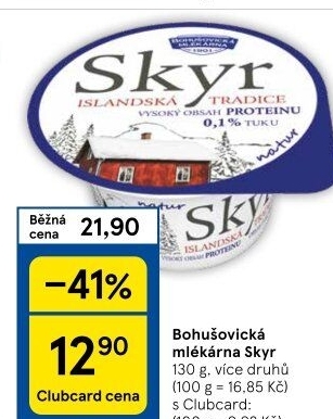 Dezert zakysaný bílý Skyr Bohušovická mlékárna