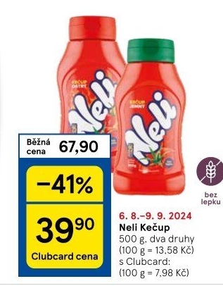 Kečup bez lepku Neli