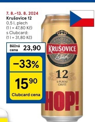 Pivo světlý ležák 12° Krušovice