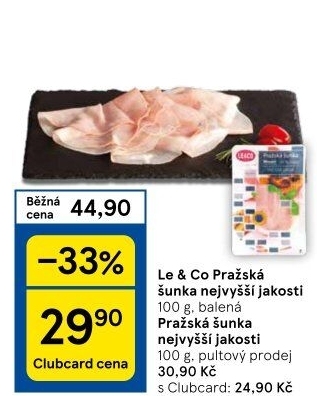 Šunka pražská nejvyšší jakosti LE&amp