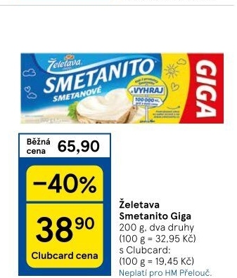 Sýr tavený Smetanito Želetava