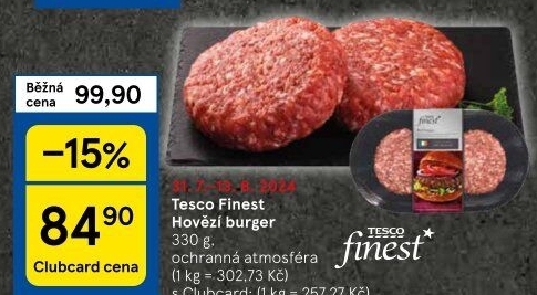 Hovězí hamburger Tesco Finest