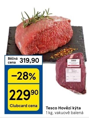 Hovězí kýta zadní bez kosti Tesco