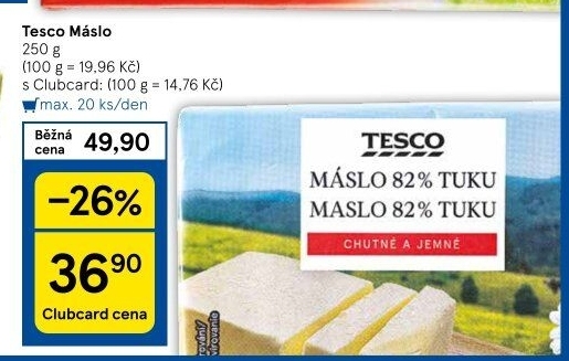 Máslo Tesco