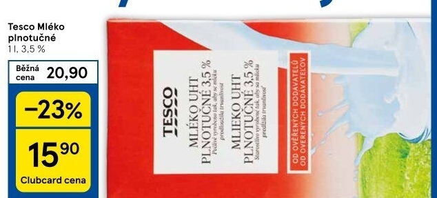 Mléko trvanlivé Tesco - 3,5% plnotučné
