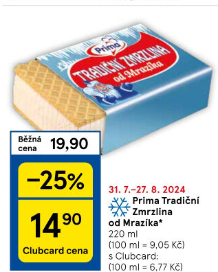 Tradiční zmrzlina od Mrazíka Prima
