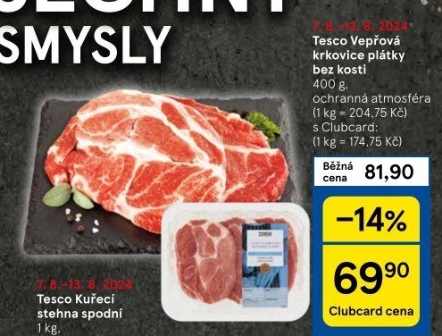Vepřová krkovice bez kosti Tesco