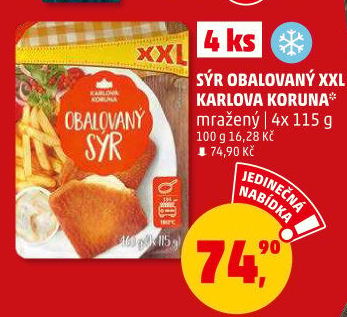 Sýr obalovaný mražený Karlova Koruna