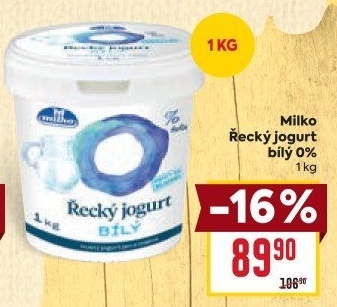 Bílý jogurt řecký 0% Milko