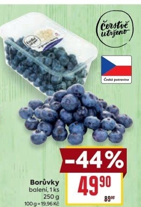 Borůvky Čerstvě utrženo