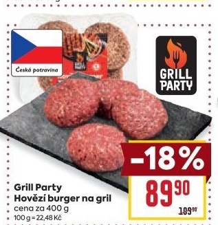 Hovězí burger Grill Party