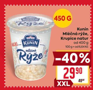 Mléčná rýže Mlékárna Kunín