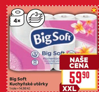 Utěrky kuchyňské 3vrstvé Big Soft