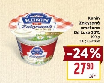 Zakysaná smetana de luxe Mlékárna Kunín 20%