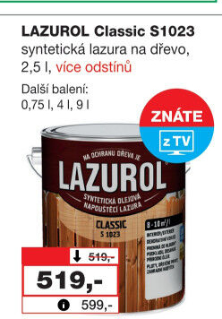 Lazura na dřevo Classic Lazurol