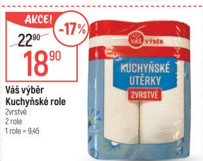 Utěrky kuchyňské 2vrstvé Váš Výběr