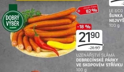 Debrecínské párky Prémium Dobrý Výběr